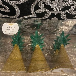 NWT paper source boxed 6 pineapple party hats